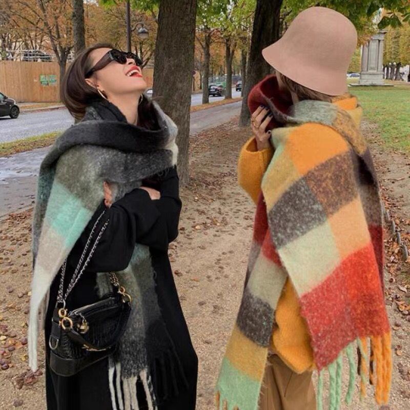 Cashmere Pashmina Wrap - Syal hangat tebal musim dingin, baru