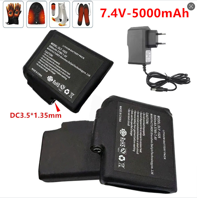 Heated Vest Battery - Baterai Polimer Lithium Isi Ulang 7.4