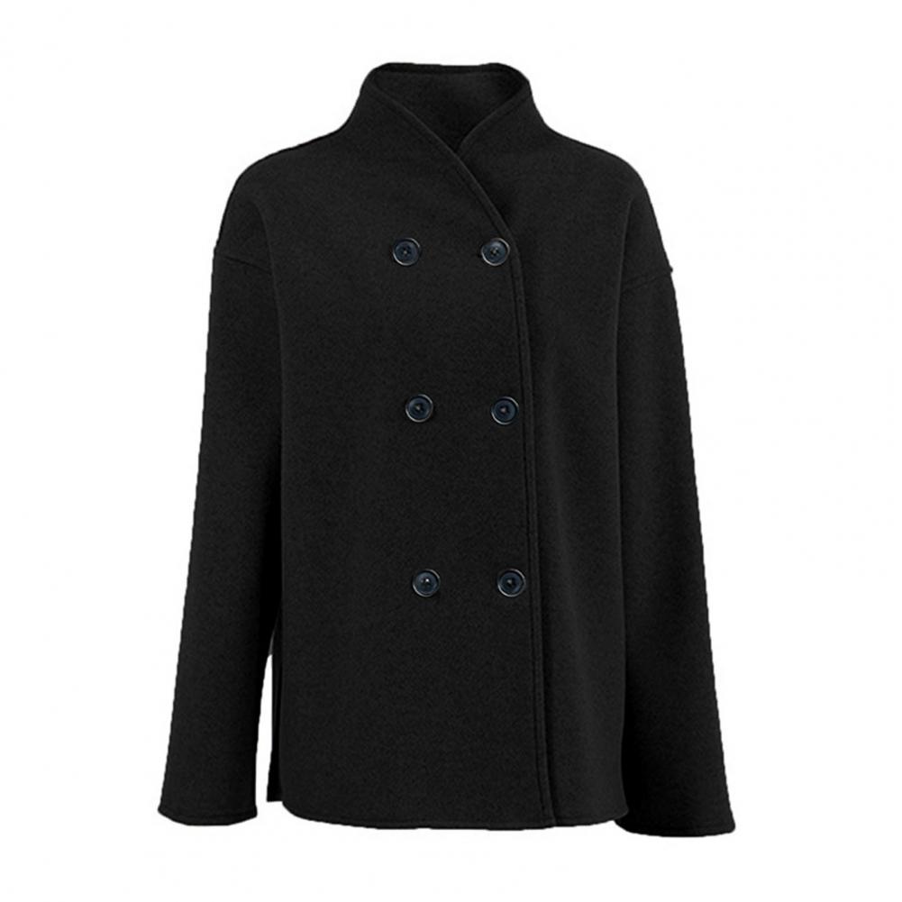 Wool Coat Peacoat - Jaket wol pendek wanita musim dingin,