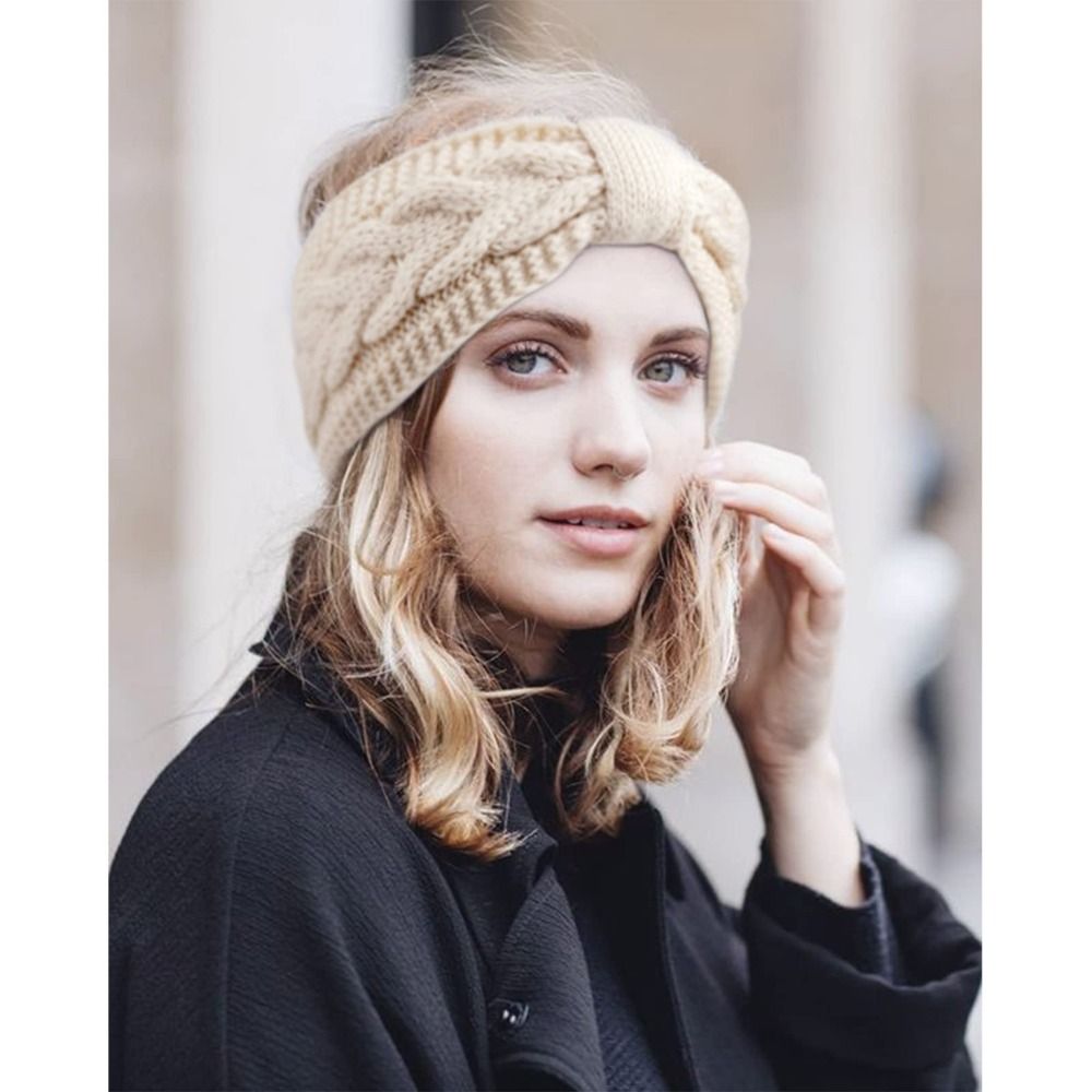 Winter Headband Fleece - Headband Rajut Wanita Musim Dingin, Tebal