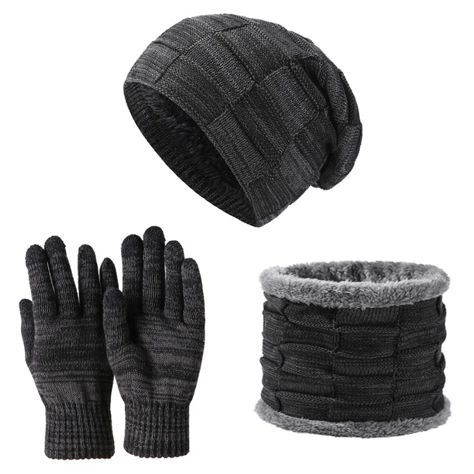 Set Syal Sarung Tangan Topi Un - Wool Scarf Men ulasan dan harga