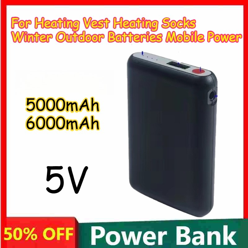 Baterai 5000mAh 6000mAh 5V Isi - Heated Vest Battery ulasan dan harga