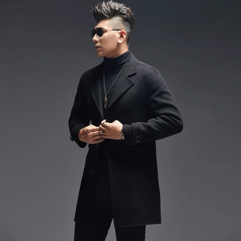 AYUNSUE 100% Mantel Wol Pria M - Wool Coat Peacoat ulasan dan harga