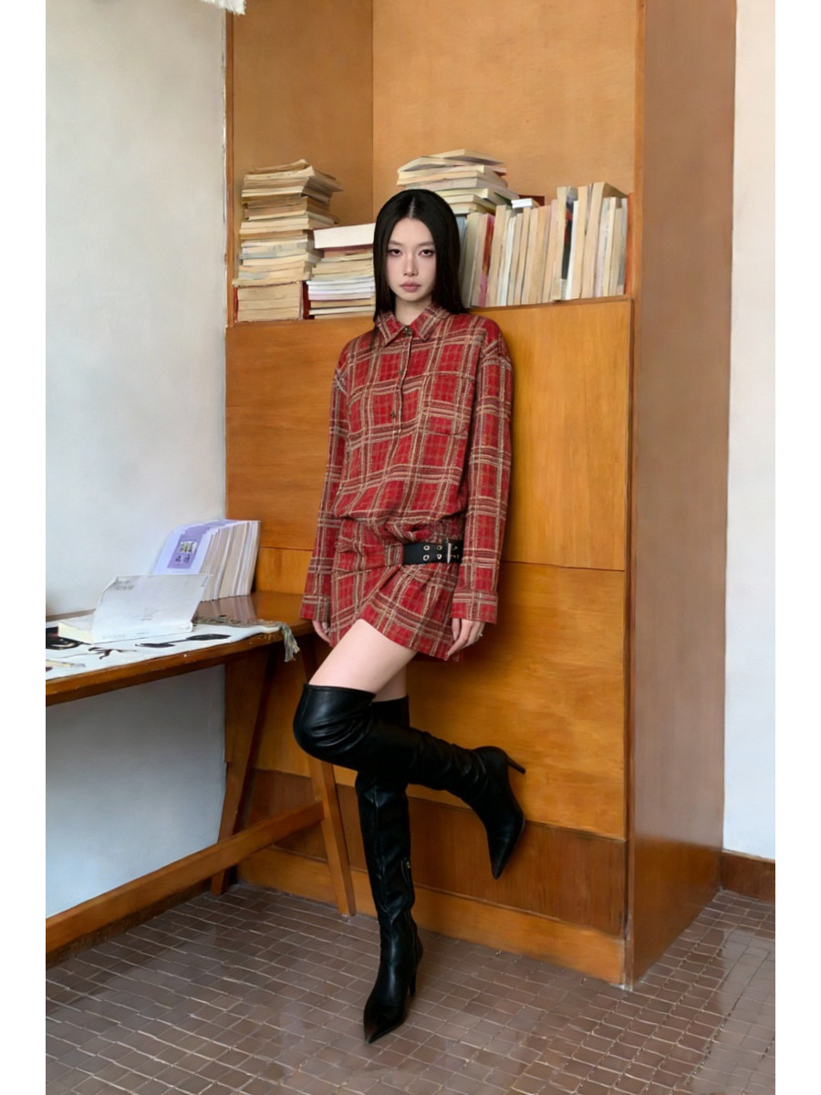 Gaun kemeja flanel kotak-kotak - Flannel Shirt Lined ulasan dan harga