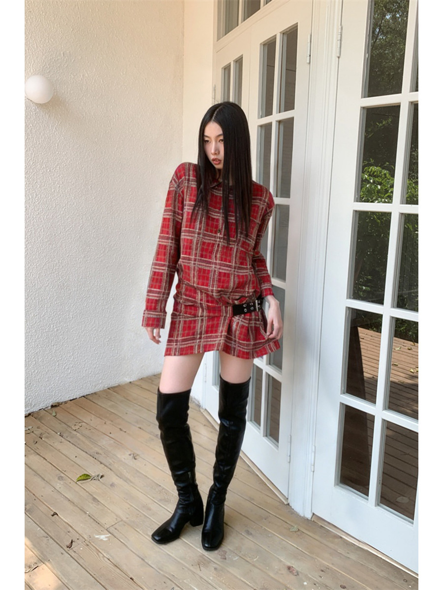 Gaun kemeja flanel kotak-kotak - Flannel Shirt Lined ulasan dan harga