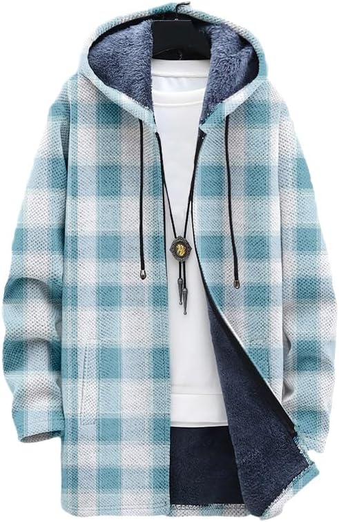 Kardigan Kotak-kotak Pria Over - Sherpa Hoodie Fleece ulasan dan harga