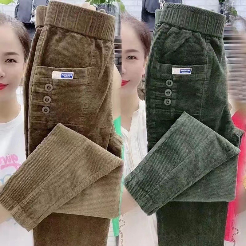 Celana longgar wanita, celana  - Corduroy Pant Warm ulasan dan harga