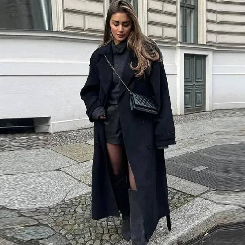 Mantel Panjang Wanita Warna Ab - Wool Coat Peacoat ulasan dan harga