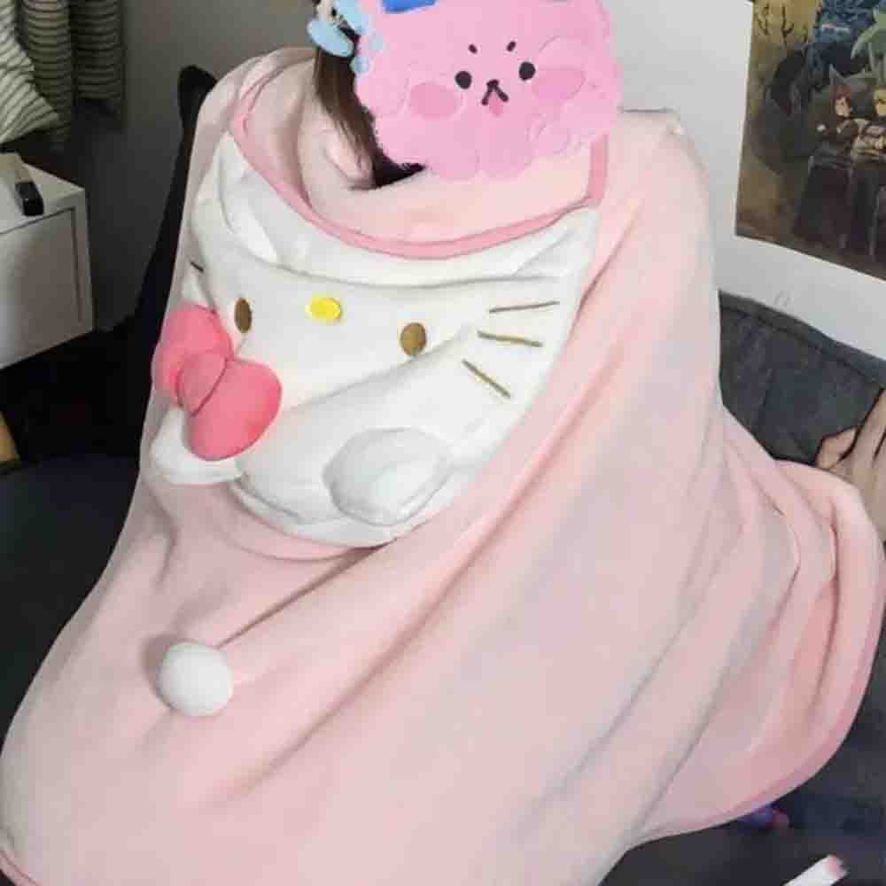 Selimut Hoodie Hello Kitty Luc - Shawl Wrap Winter ulasan dan harga