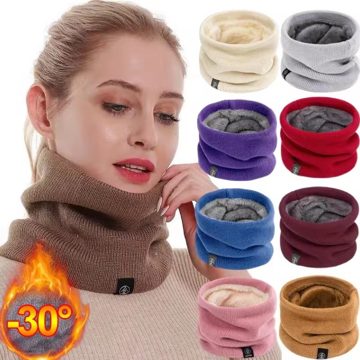 Syal wol rajut wanita, padat m - Winter Headband Fleece ulasan dan harga
